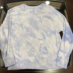Athleta Womens Tie Dye Sundown Sweatshirt Size Large Blue/White GUC